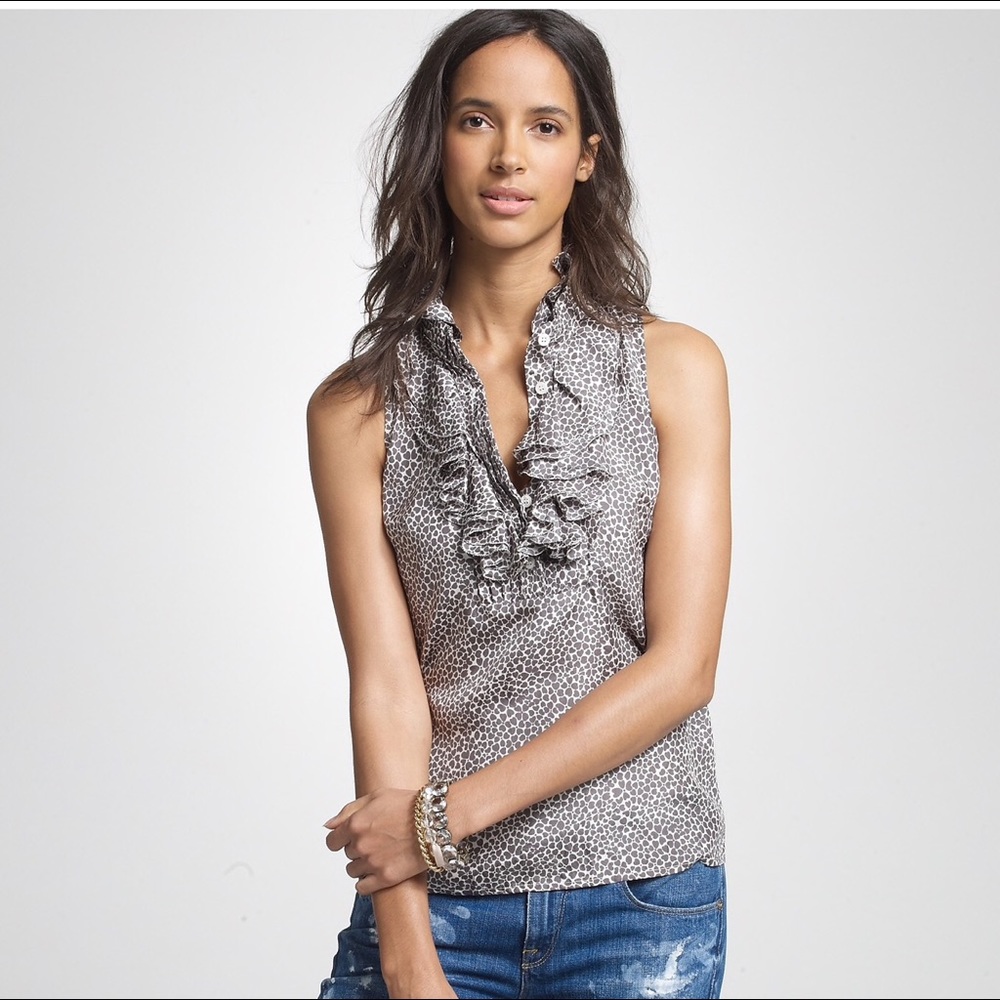 J Crew Heart Frances sleeveless blouse